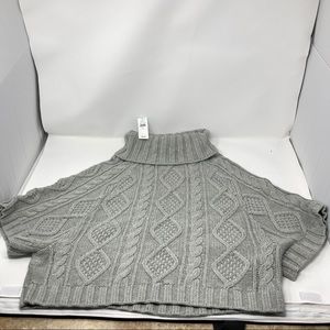 Gap FR Cable Poncho Light Heather Grey